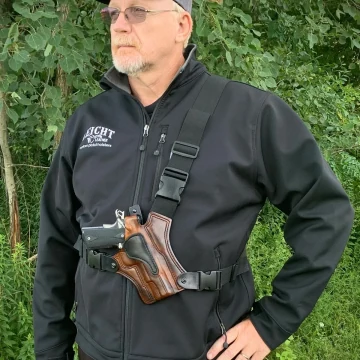Braunes Handgefertigtes Leder verstellbares Brustholster