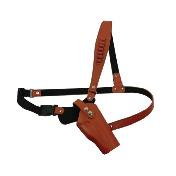 Brust-Trageholster aus braunem Leder