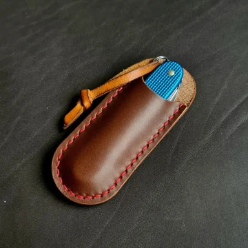 Braunes Leder EDC Knife Tasche