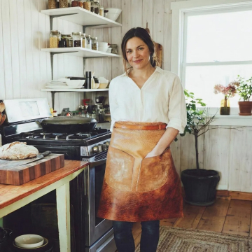 Braunes Leder Half Waist Work Apron