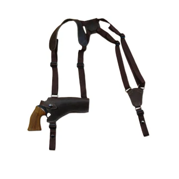 Horizontales Schulterholster aus braunem Leder