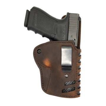 Hybrid IWB-Holster aus braunem Leder mit Stahlclip
