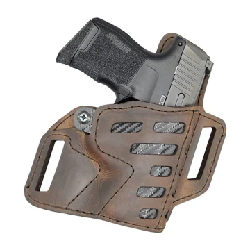 Braunes Hybrid-OWB-Lederholster mit verstärktem Rücken