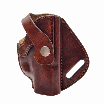Braunes OWB-Lederholster mit Snap Riemen