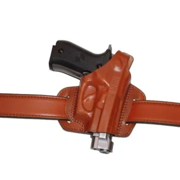 OWB Pancake Gürtelholster aus braunem Leder mit Thumb-Break-Sicherung