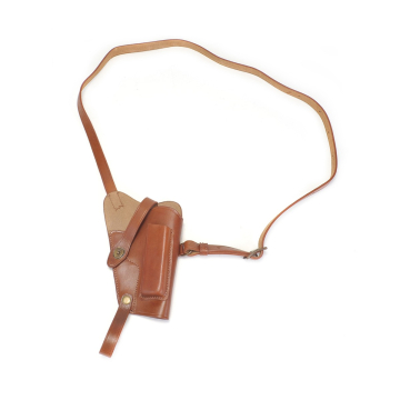 Schulterholster aus braunem Leder mit Spare Magazintasche