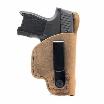 Einsteckbares IWB-Holster aus braunem Leder