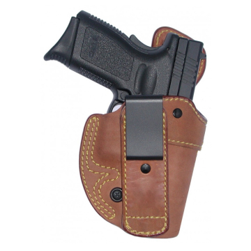 Einsteckbares IWB-Holster aus braunem Leder mit Forward Cant