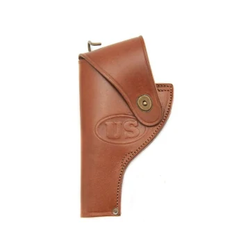 Braunes US-Dienstklappenholster aus Leder