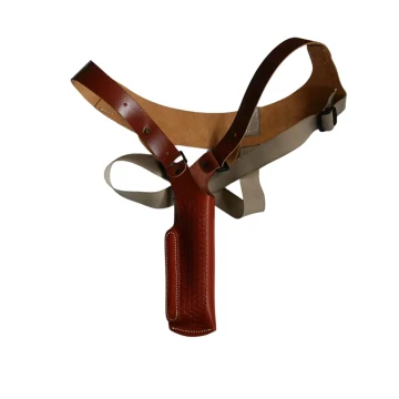Vertikales Schulterholster aus braunem Leder