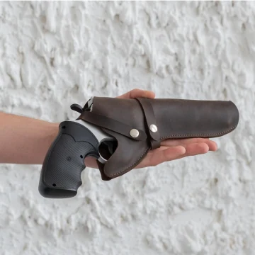 Gürtel Revolverholster aus braunem Leder