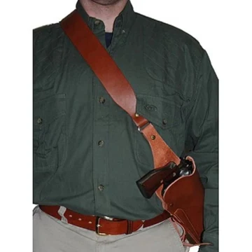 Brust Holsters Schweiz aus braunem Leder