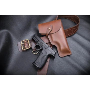 Flap Gürtelholster aus braunem Leder