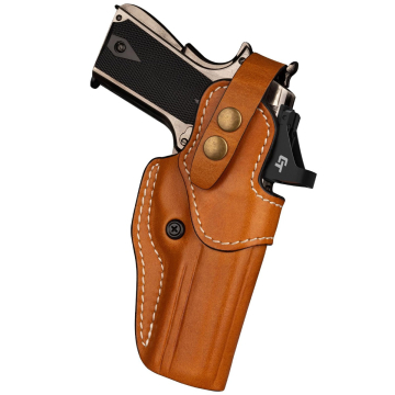 OWB Holsters Schweiz aus braunem Leder mit Optic Cut