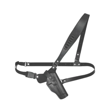 Brust-Trageholster aus schwarzem Leder