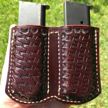 Clipped Doppel-Magazintasche Basketweave