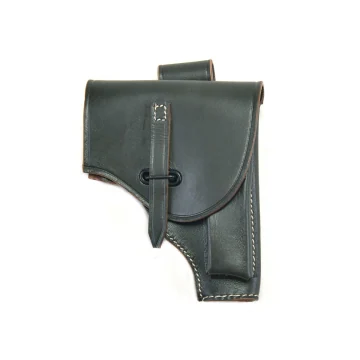 Schwarzes Leder-Klappenholster im Stil der italienischen Armee