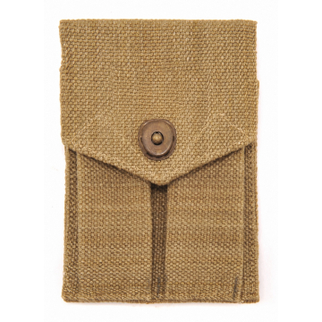 Colt .45 Cotton Webbing Double Magazine Pouch - Khaki - View 1