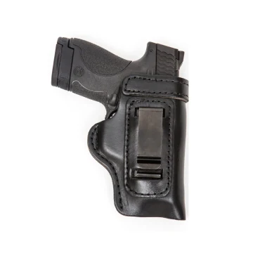 Schwarzes IWB/OWB-Lederholster-Set mit Doppelmagazintasche