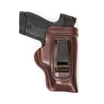 Braunes IWB/OWB-Lederholster-Set mit Doppelmagazintasche