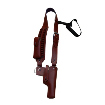 Schulterholster Patronenschlaufen Tasche aus braunem Leder