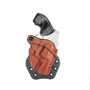 Braunes oben offenes Revolver-Paddle-Holster mit Einstellschraube