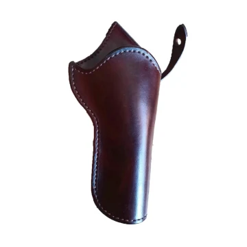 Crossdraw Revolverholster aus dunkelbraunem Leder