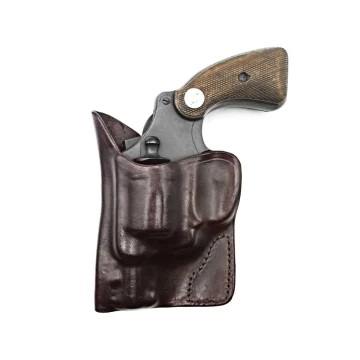 Taschenholster aus dunkelbraunem Leder