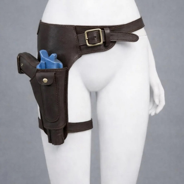 Lara Croft Inspired Dunkelbraunes Leder Oberschenkelholster