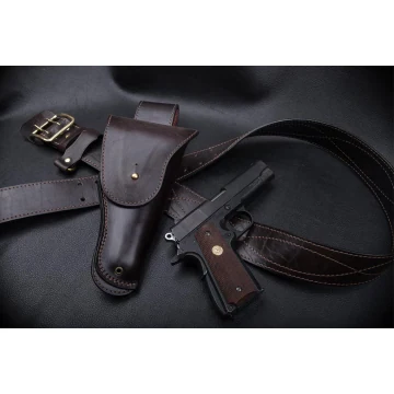 Flap Gürtelholster aus dunkelbraunem Leder