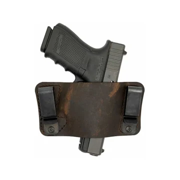 Beidhändiges braunes IWB-Lederholster mit Antikoptik