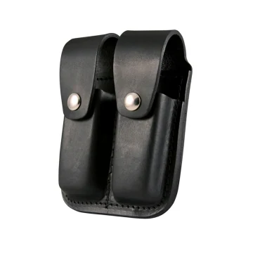 Boston Leder Doppel-Magazintasche - Leder, Doppel-Stack, gürtelmontiert (Schwarzes)
