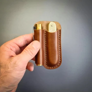 EDC Knife & Flashlight Leder