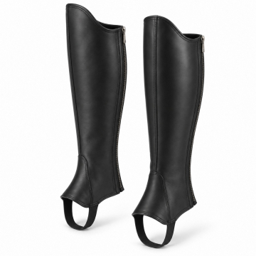 Equestrian Leather Half Chaps - Complete front view