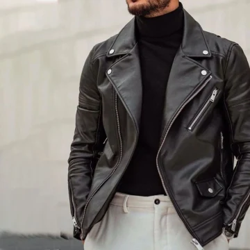Herren Kunstleder Jacket