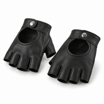 Fingerless Leather Riding Gloves - Complete product view