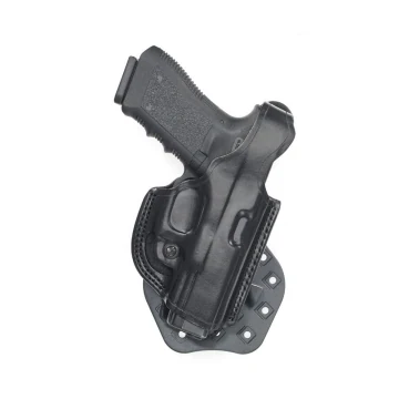 Schwarzes Flat-Side Leder Paddle-Holster mit Thumb-Break-Sicherung