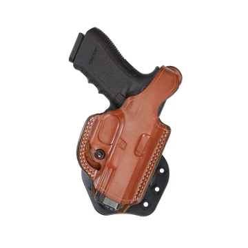 Braunes Flat-Side Leder Paddle-Holster mit Thumb-Break-Sicherung