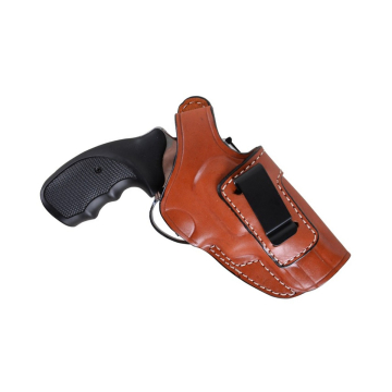 Braunes Handgefertigtes IWB-Lederholster mit Stahlclip