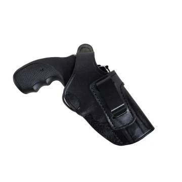 Schwarzes Handgefertigtes IWB-Lederholster mit Stahlclip