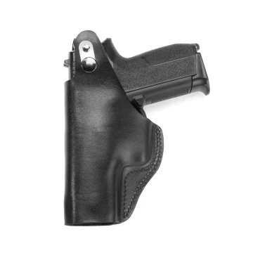 Schwarzes IWB-Lederholster mit Stahl-Thumb-Break-Sicherung
