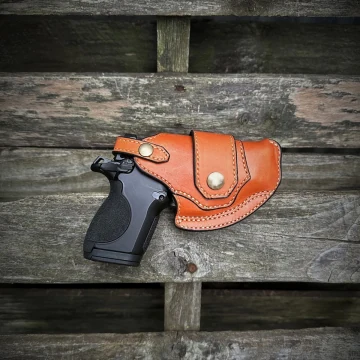 Hellbraunes Lederholster mit horizontales Draw