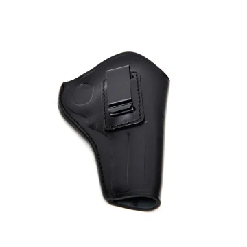 IWB Revolverholster aus schwarzem Leder mit Stahlclip