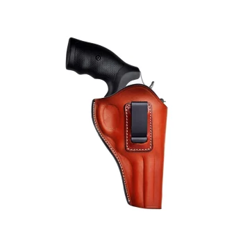 IWB Revolverholster aus braunem Leder mit Stahlclip