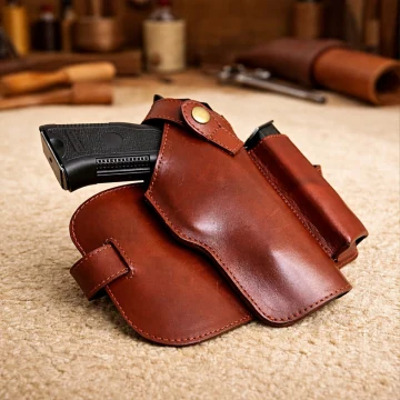 Beinholster taktisches Leder Oberschenkelholster mit Clip-Tasche