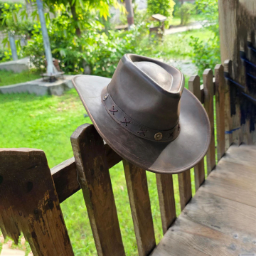 Handgefertigtes Rindsleder Cowboyhut