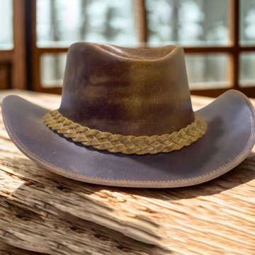Personalisierter faltbarer Leder Cowboyhut