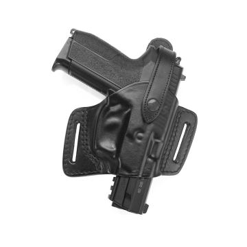 Schwarzes hoch sitzendes OWB-Lederholster