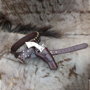 El Dorado Cowboy-Stil Gunfighter Tragesystem - John Wayne Stil Holster & Patronengürtel