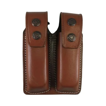 Braune Doppelmagazintasche für 9 mm